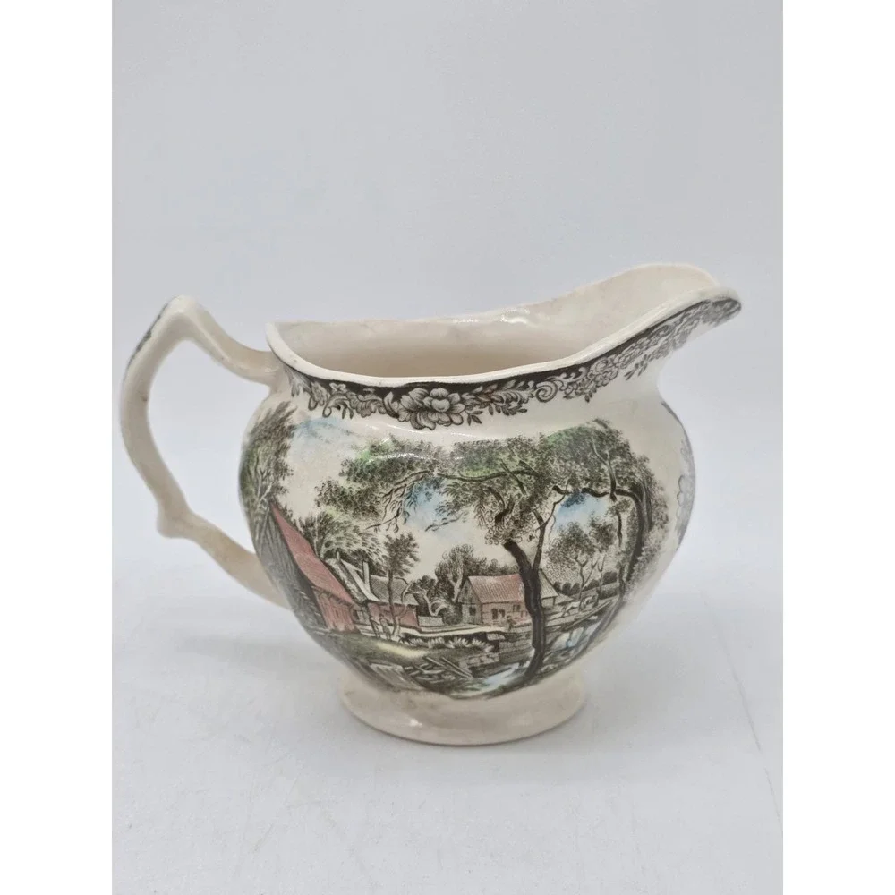 Vintage Johnson Brothers Mill Stream 3 Piece Brown Transferware Ironstone Set